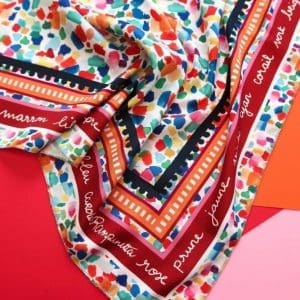 Foulard - Renards bleus - Foulards & Co - Carole Rampinetta - R Foulard Rampinetta scaled